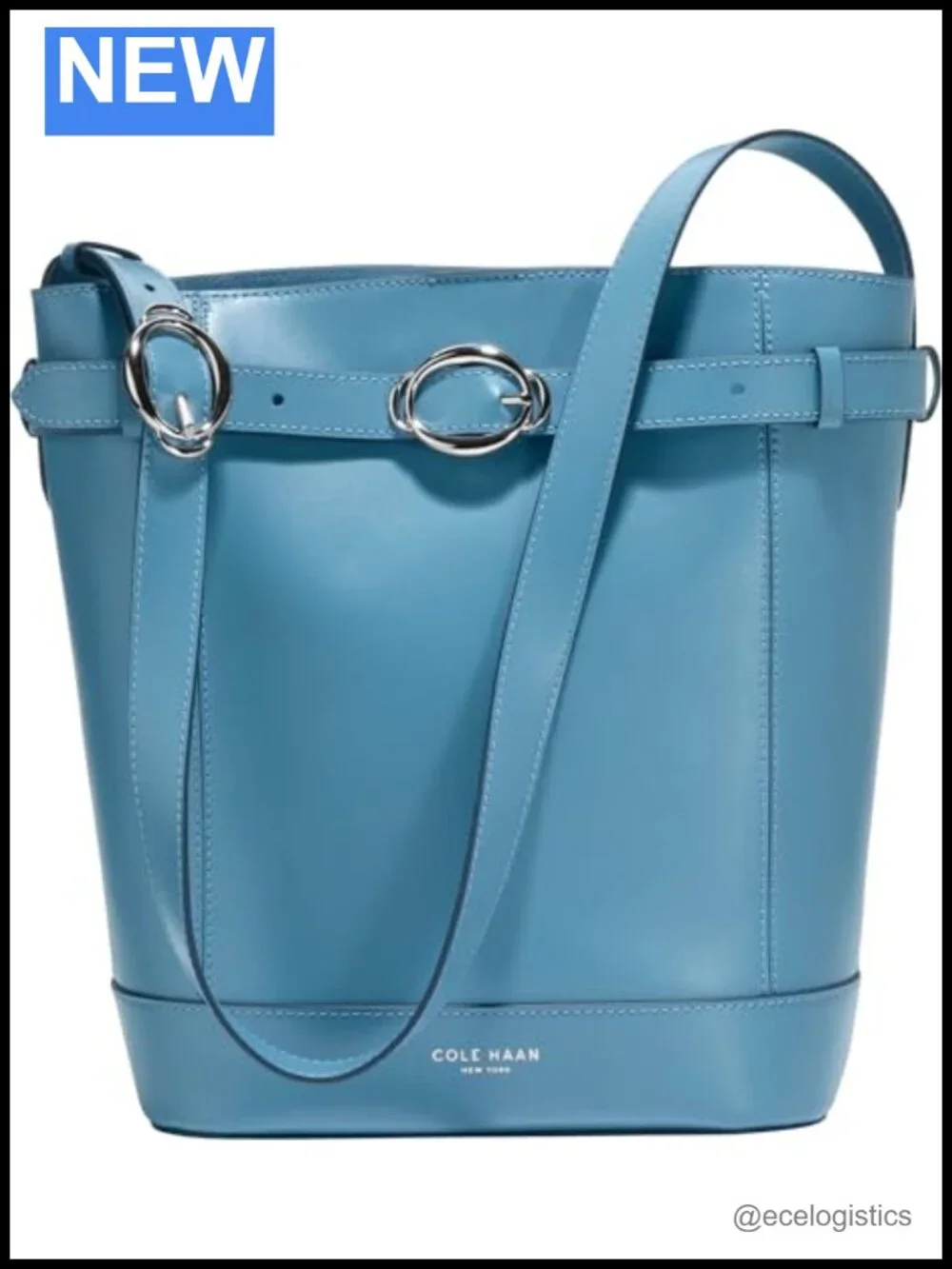 Cole Haan Leather Bucket Bag Magnetic Snap Crossbody